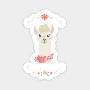 Floral Bust of a Llama Sticker